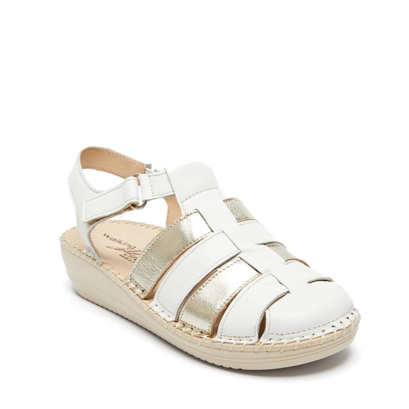 2382-napa-white-metal-beige Сандалии жен.кожа-кожа белый-металлик